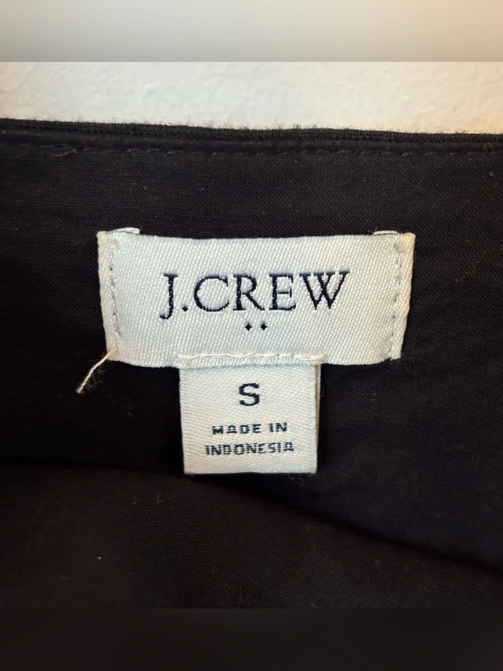 J. Crew Linen-Blend Squareneck Tank Top Black Side Zipper Size Small